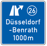 Autobahnausfahrt in 1000 Meter