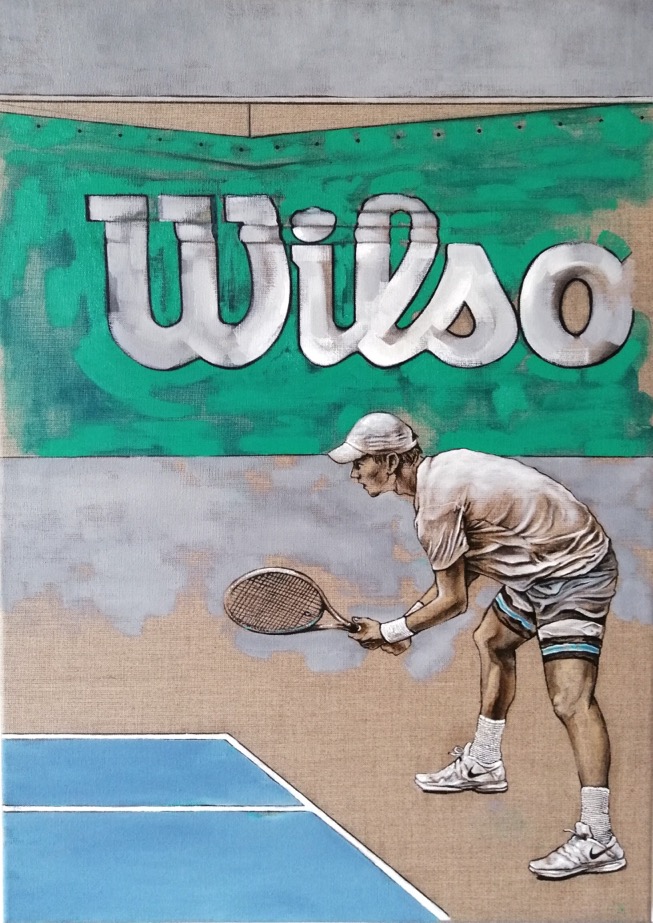 "TENNIS I", Öl auf Leinwand, 50 x 70 cm, 2020, Orthio-Klinik