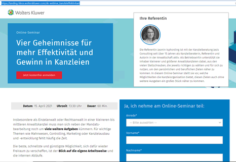 Webinar_Ankündigung_WoltersKluwer_Cleos_Geheimnisse für Effektivität in Kanzleien_2022