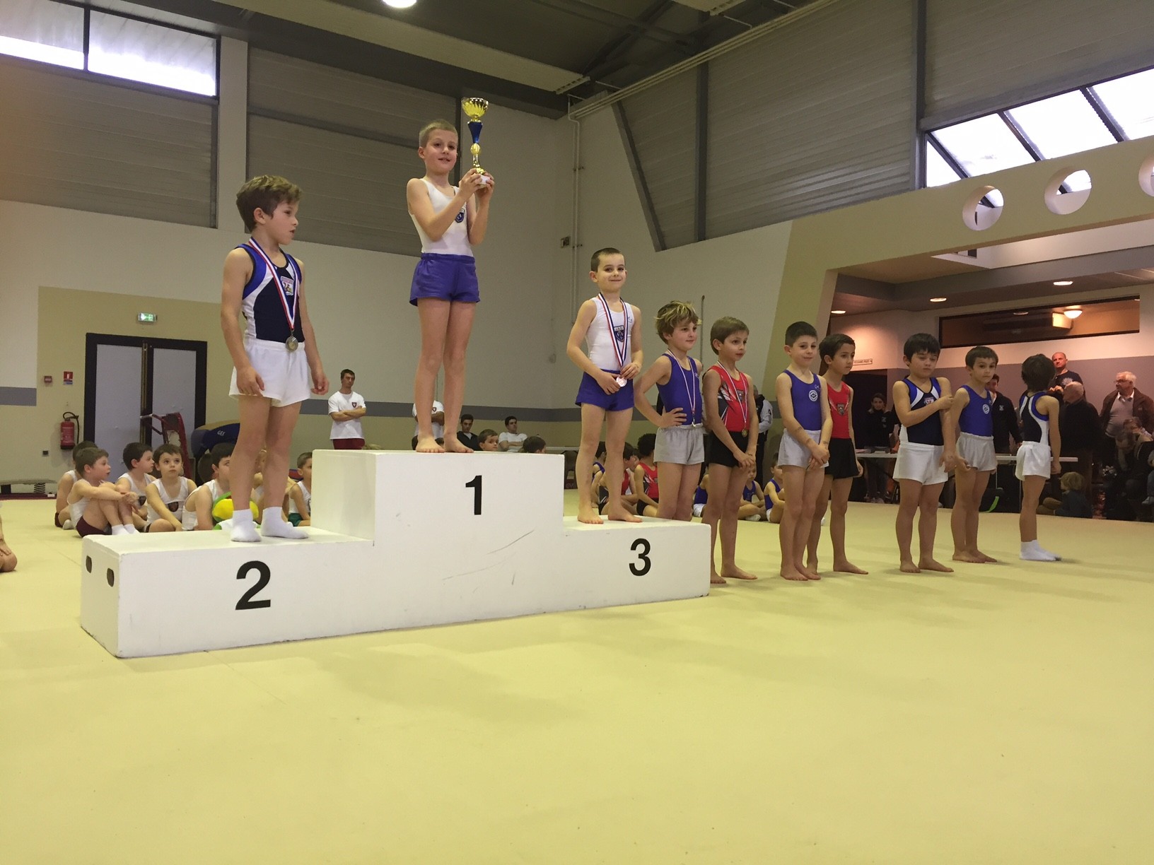 Podium Individuel Jeunes Poussins: 1er Nathan Cazaux, 2ème Louis Trey Ecureuils de Soustons, 3ème Noa Junca Jeanne d'Arc de Dax