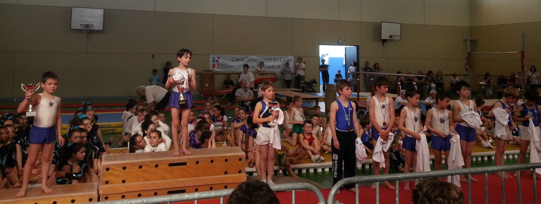 Podium Individuel Jeunes Poussins:1er Antonnin Ricochon Jeanne d'Arc de Dax, 2ème Mathias Lamoliate Jeanne d'Arc de Dax, 3ème Noé Germain Ecureuils de Soustons