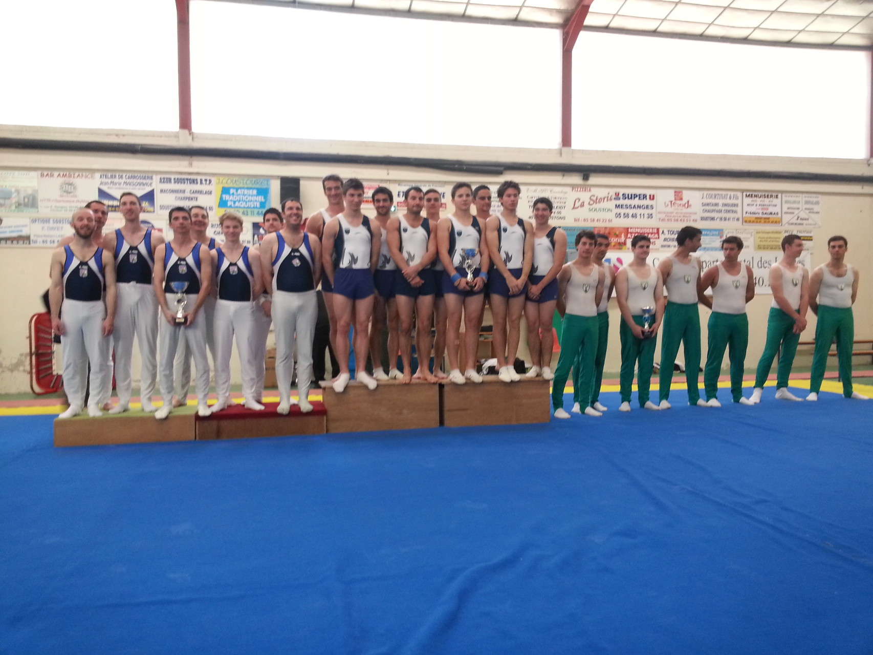 Podium Adultes Fédérale 2: 1er Jeanne d'Arc de Dax, 2ème Ecureuils de Soustons, 3ème Espoir Mugronnais