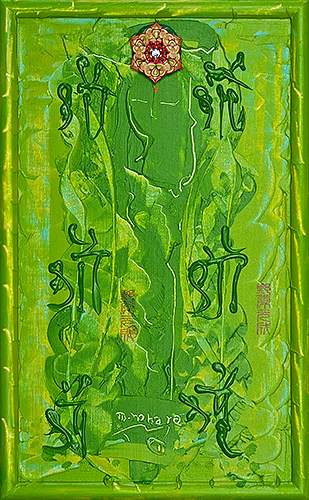 サラスワティー　～女神の宝石9～（女神様80） Saraswati -Goddess Jewel 9- (Goddess 80), 2011 48.2 x 30.1 cm Acrylic on canvas