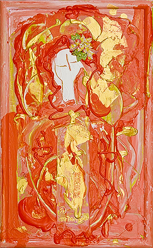 ラクシュミ　～女神の宝石5～（女神様76） Lakshmi -Goddess Jewel 5- (Goddess 76), 2011 48.2 x 30.1 cm Acrylic on canvas