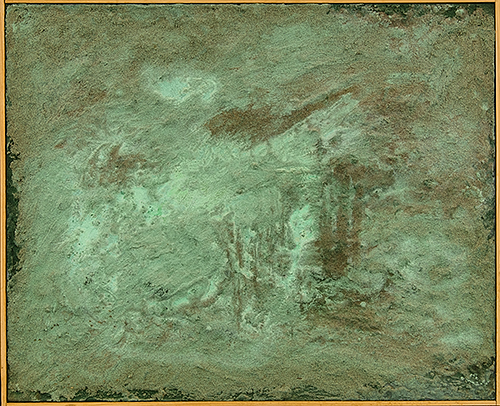 はるかなむかしとおいむかし A long time ago, a long time ago, 1990, 67.0 x 81.0 cm Oil and sand on canvas