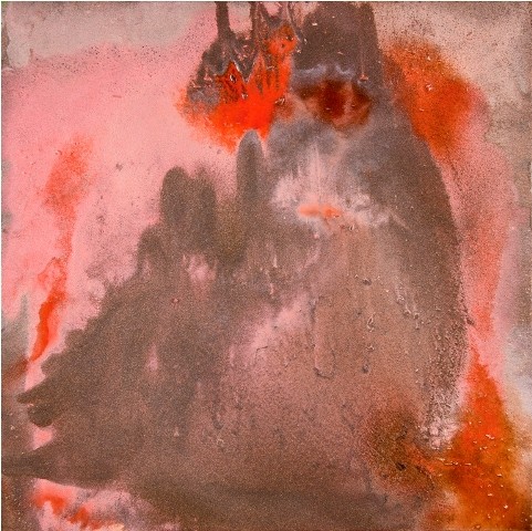 山水1 Mountain water 1, 1990, 60 x 60 cm Oil and sand on canvas