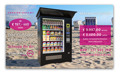 Jetzt bestellen! - MAGMA OUTDOOR Snackautomat - in unserem VENDING-OUTLET unter www.vending-outlet.de