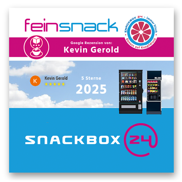2025 - Kundenmeinung von Kevin Gerold fuer SNACKBOX24 | Snackautomaten und Getraenkeautomaten