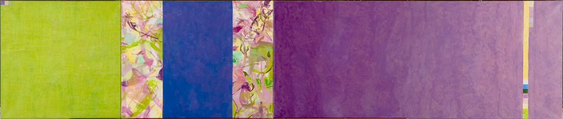 "Purple-Lounge", 70 x 340 cm, Öl und Eitempera auf Leinen, 2004/2005