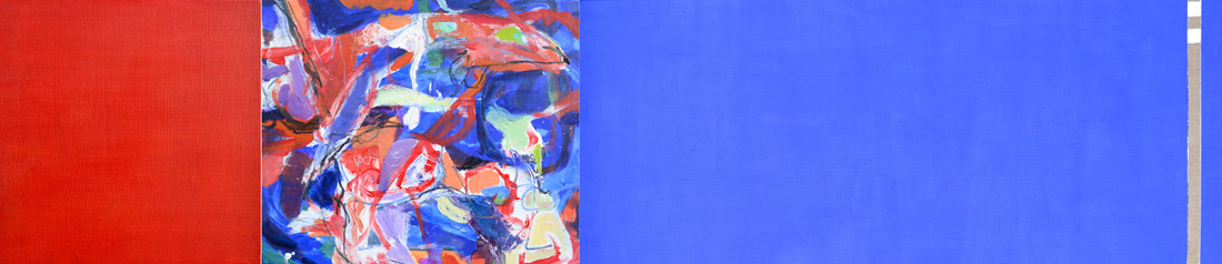 "Ultramarinblau-Lounge", 50 x 245 cm, Mischtechnik, 2016