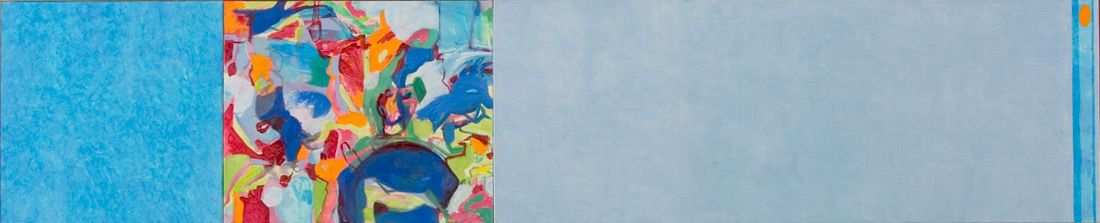 "Blue-Lounge", 50 x 235 cm, Eitempera und Öl auf Leinen, 2004