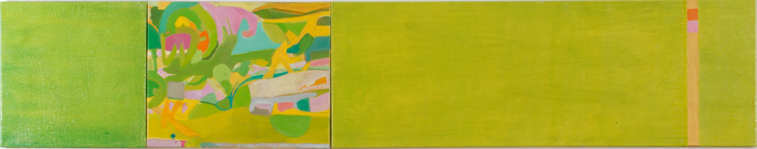 "Lightgreen-Lounge", 40 x 210 cm, Öl auf Leinen, 3-teilig, 2006