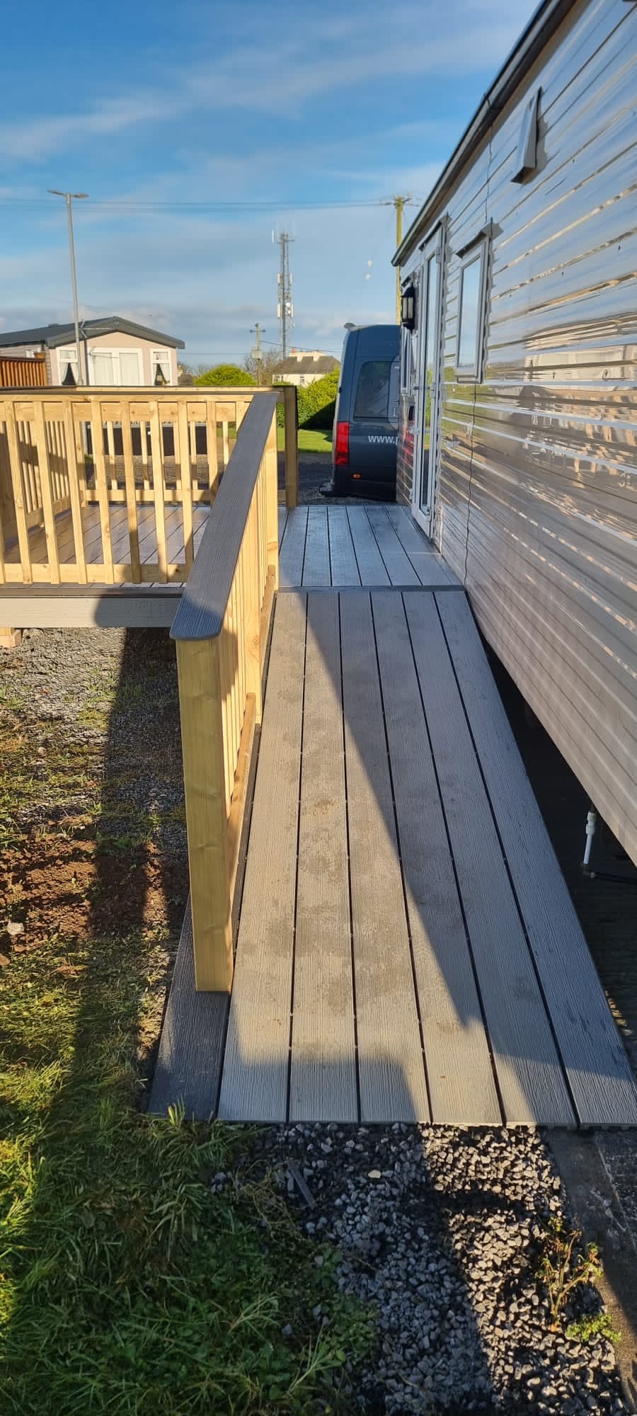 Wheelchair Accessible Deck for a Mobile Home in Sligo PH Decking