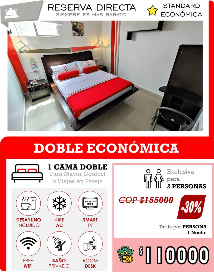 habitación doble hotel en cali