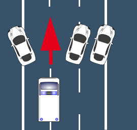 Rettungsgasse bilden, dreispurig