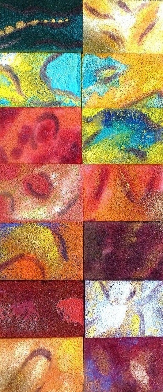 Acryl auf Sponges / Casanirahmen, 40x20 cm