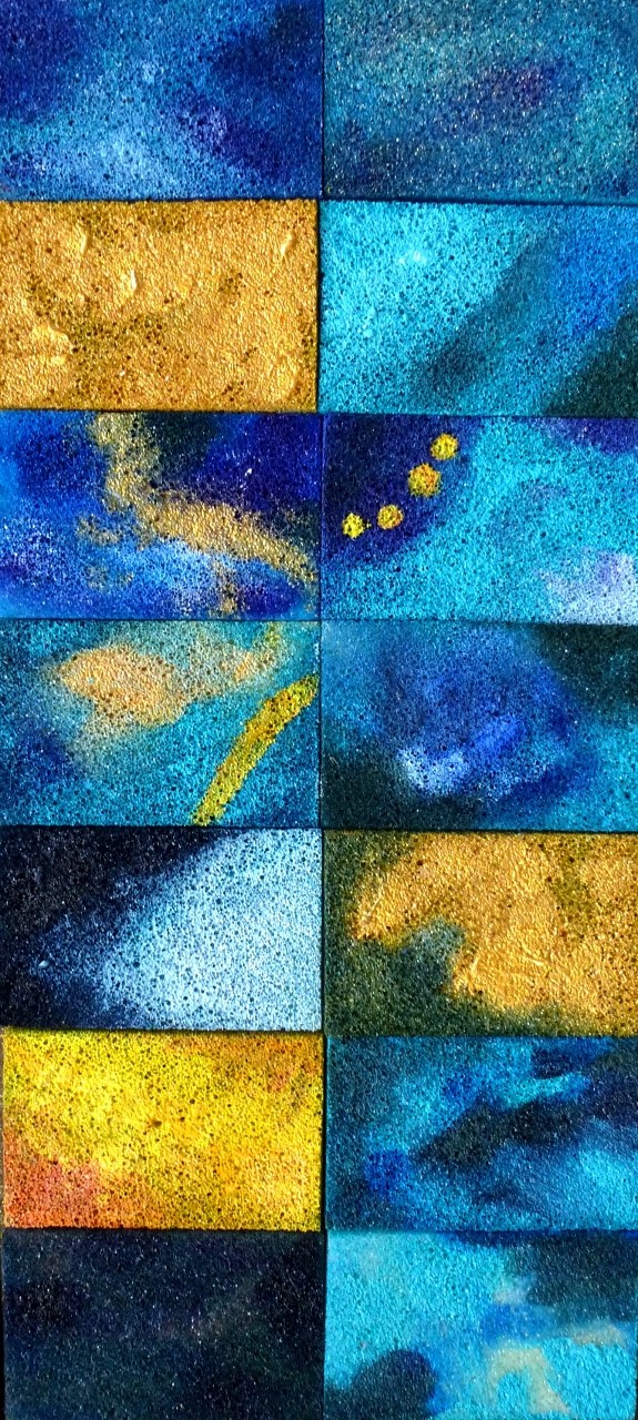 Acryl auf Sponges / Casanirahmen, 40x20 cm, verkauft