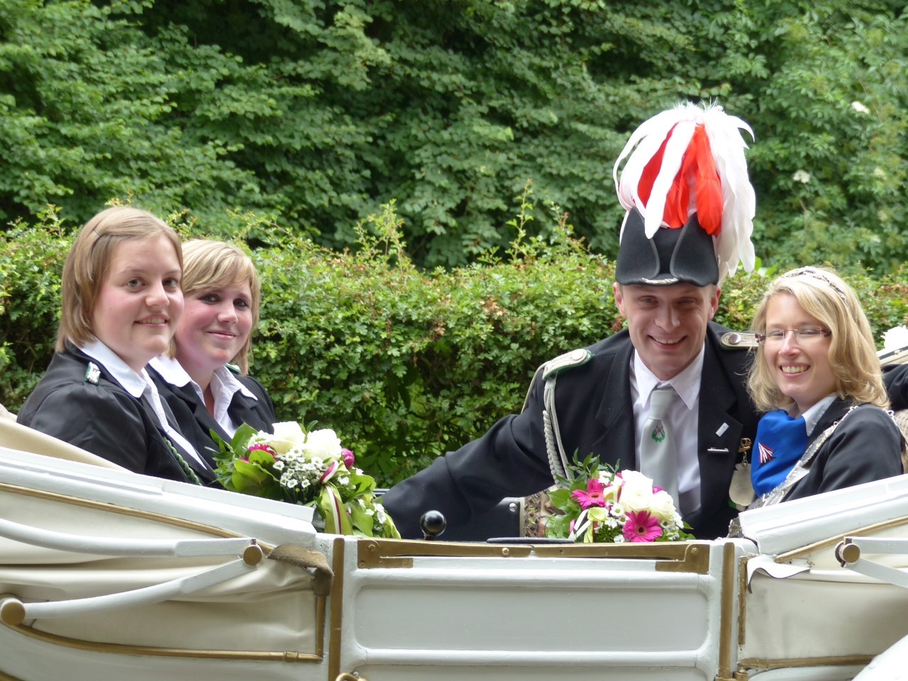 Königin 2014: Jeannine Schwach, Prinz: Dennis Rampe, Ehrendamen: Jutta Hesper und Lisa Bolte