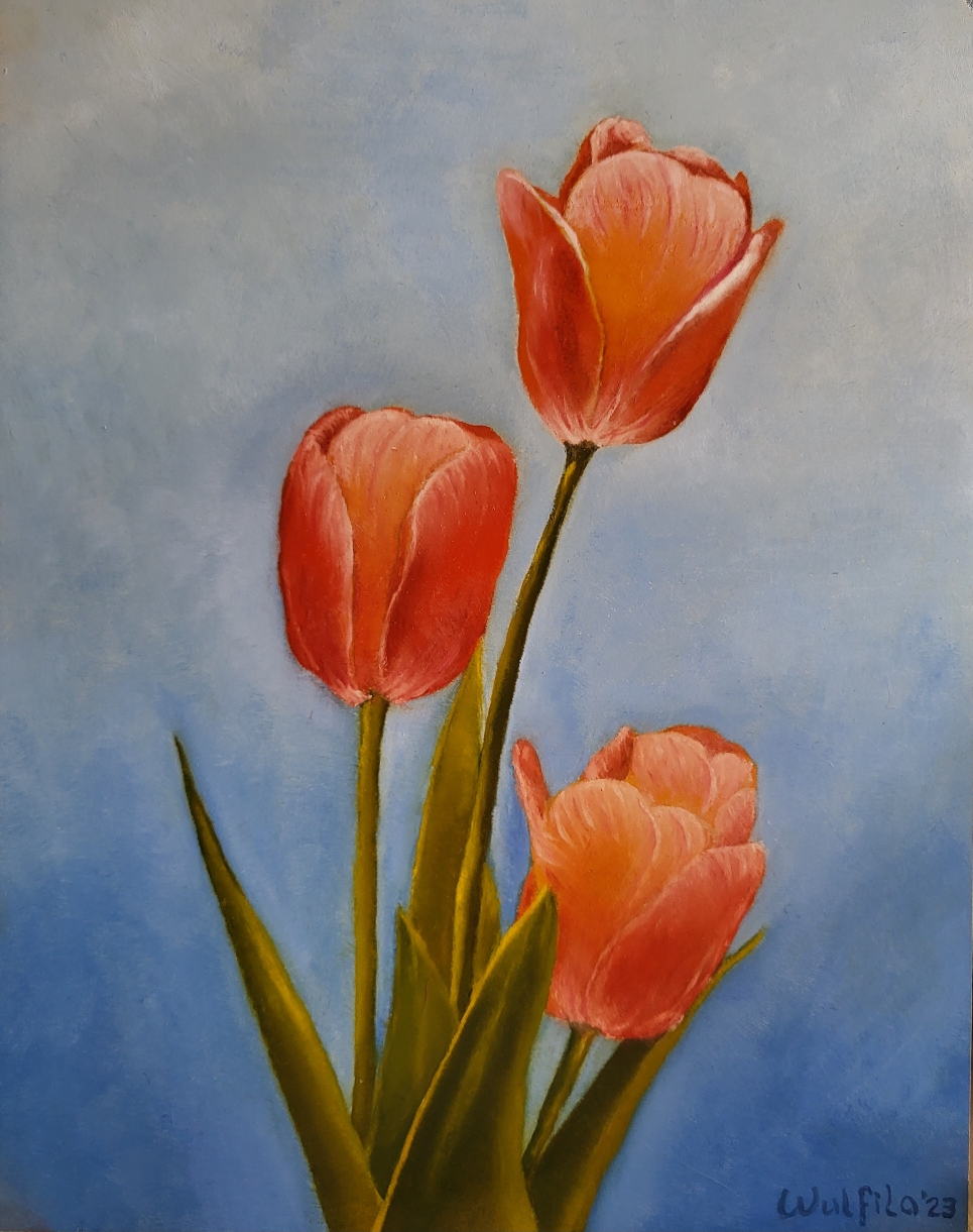 Tulpen, olieverf op paneel 24x30 