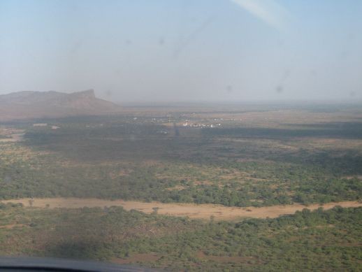 View of the area from the airplane