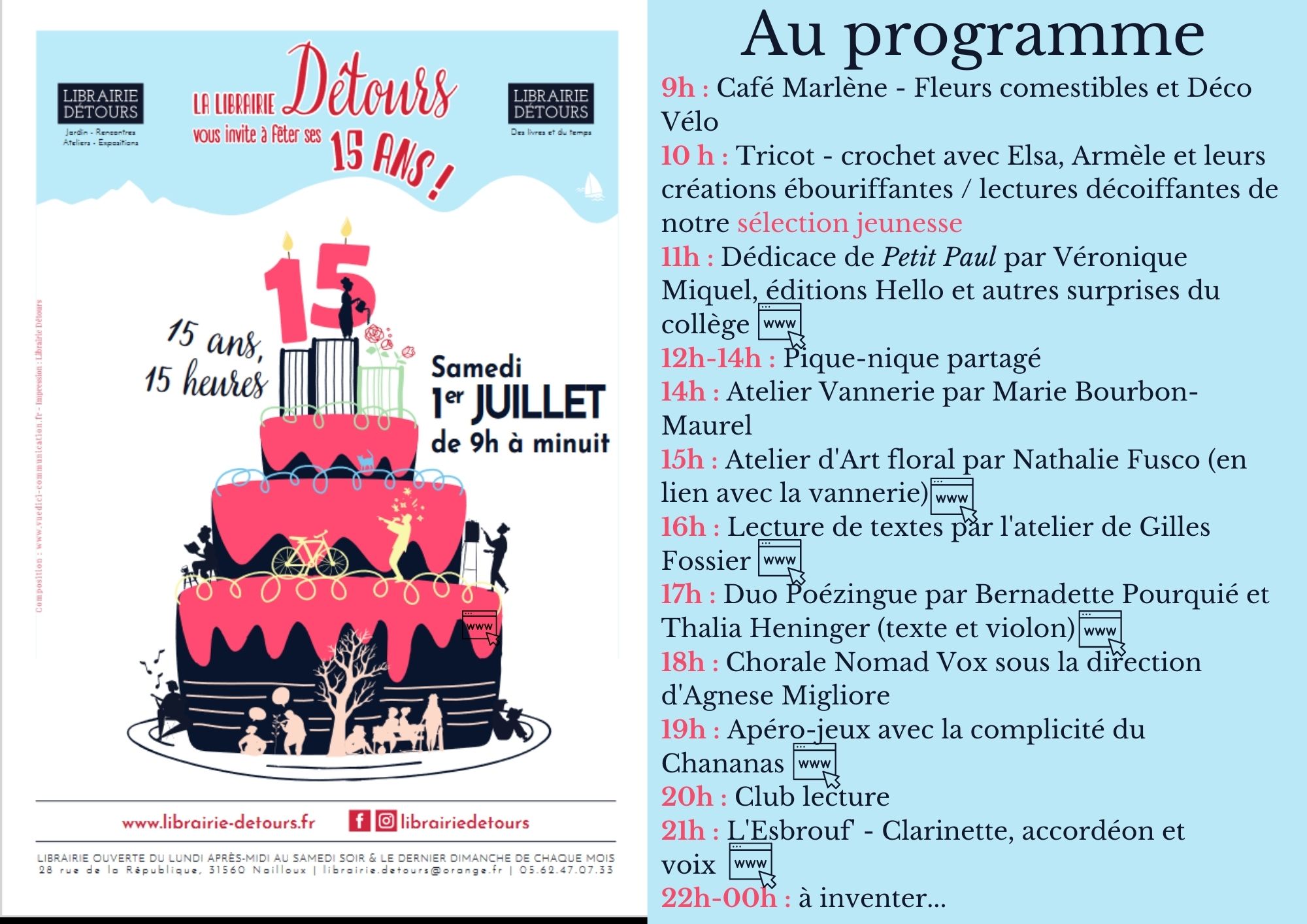 Lecture à la librairie Détours de Nailloux