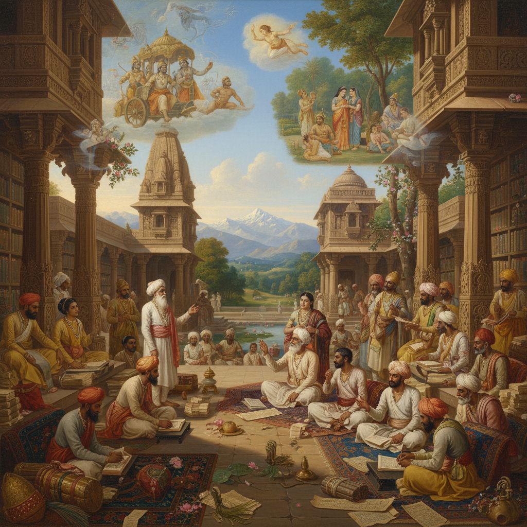 Symbolbild: Bedeutende Werke der Sanskrit-Literatur.