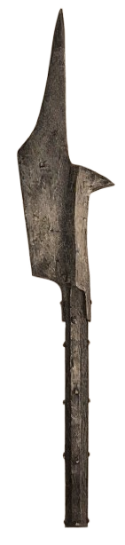 Hellebarde aus einfachem Stahl mit Waffenschmiedemarke. Datum 1315. Aus dem Arsenal von Zürich.
