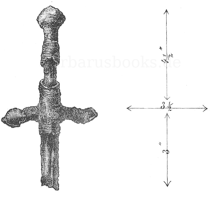 Fig. 3. Schwertgriff, beschädigt. Die Handhabe mit Messingdraht umwunden.
