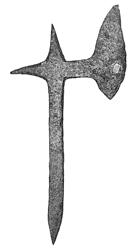 Eisernes Wurfbeil. 15. Jahrhundert Beginn. (Sammlung des bayerischen Nationalmuseums).