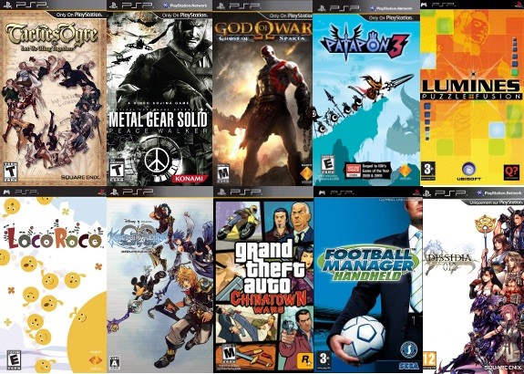 Questi sono una parte dei giochi più giocati sulla playstation portable