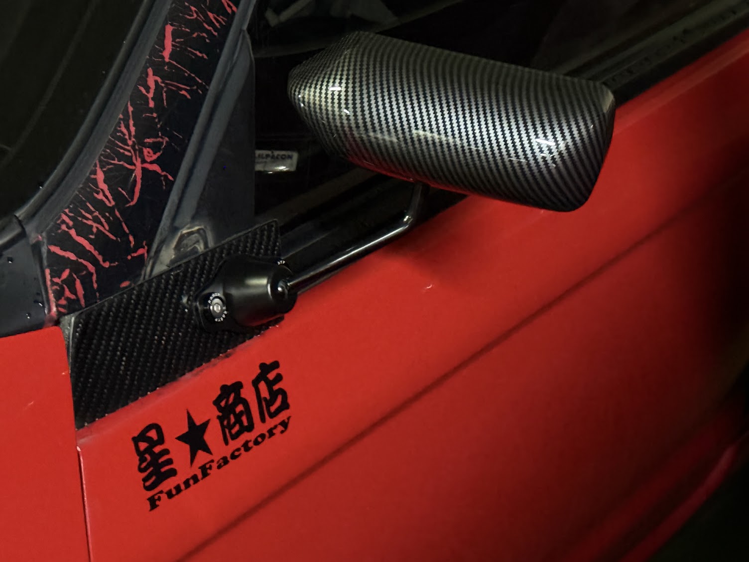 ホンダビート　カーボンドアミラーベース