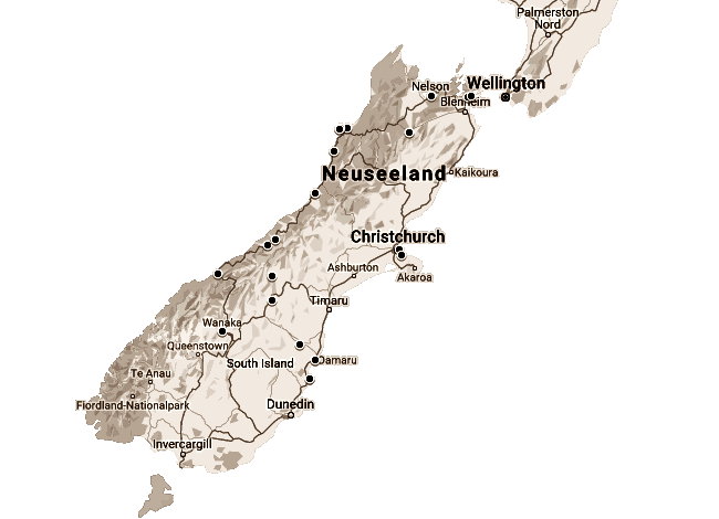 Neuseeland Sudinsel Susiereist