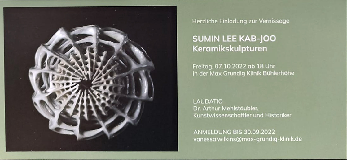 Einladung Ausstellung Max Grundig Klinik Keramikskulpturen Sumin Lee - Kab-Joo