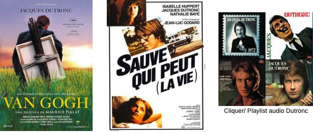 Affiches cinéma Dutronc et playlist Dutronc Spotify