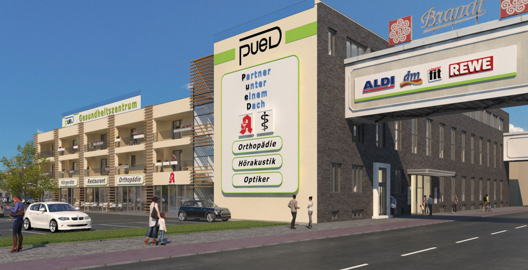 In Hagen entsteht zurzeit das Gesundheitszentrum PueD auf dem Gelände der ehemaligen Zwieback-Farbrik Brandt, die im Jahr 2000 ihre Produktion in der Stadt einstellte.