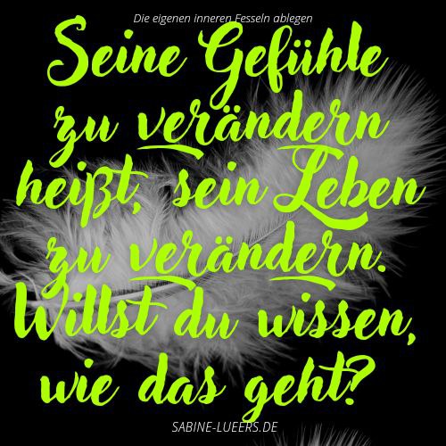 Seine Gefühle zu verändern heißt, sein Leben zu verändern Happy Money Community.