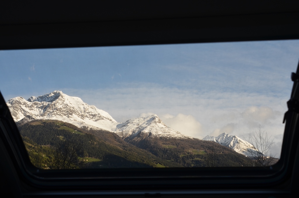 ...sieht man Schneeberge. Schön!