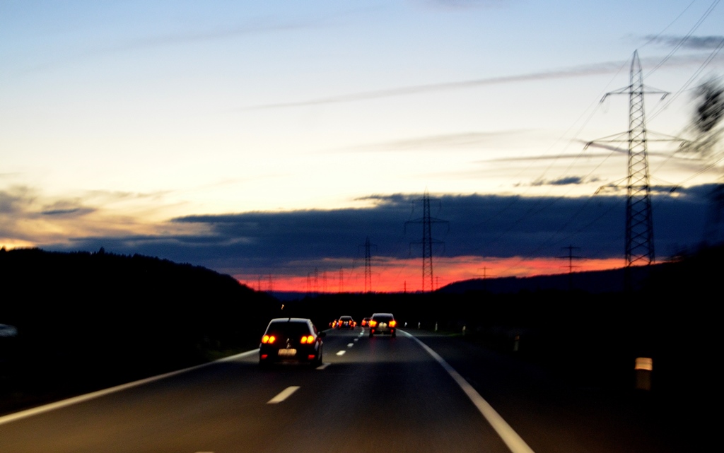 Abendrot Richtung Grenze