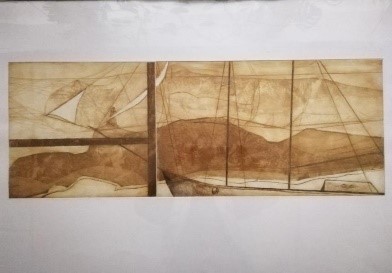 Ein Mauerstück, Radierung 100 x 70 cm, o. J., unsigniert, Preis auf Anfrage