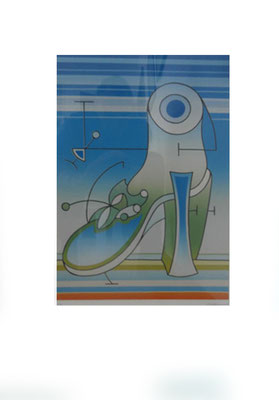 "Estragons Schuh", Farblinoldruck, 1998, 30 x 42 cm, Blattgröße: 50 x 70 cm, Preis: 360 Euro