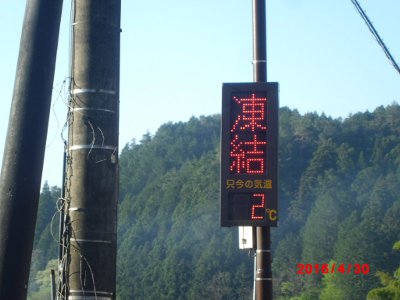 これは、日が昇ったから2度、最低温度はほぼ、0℃・・