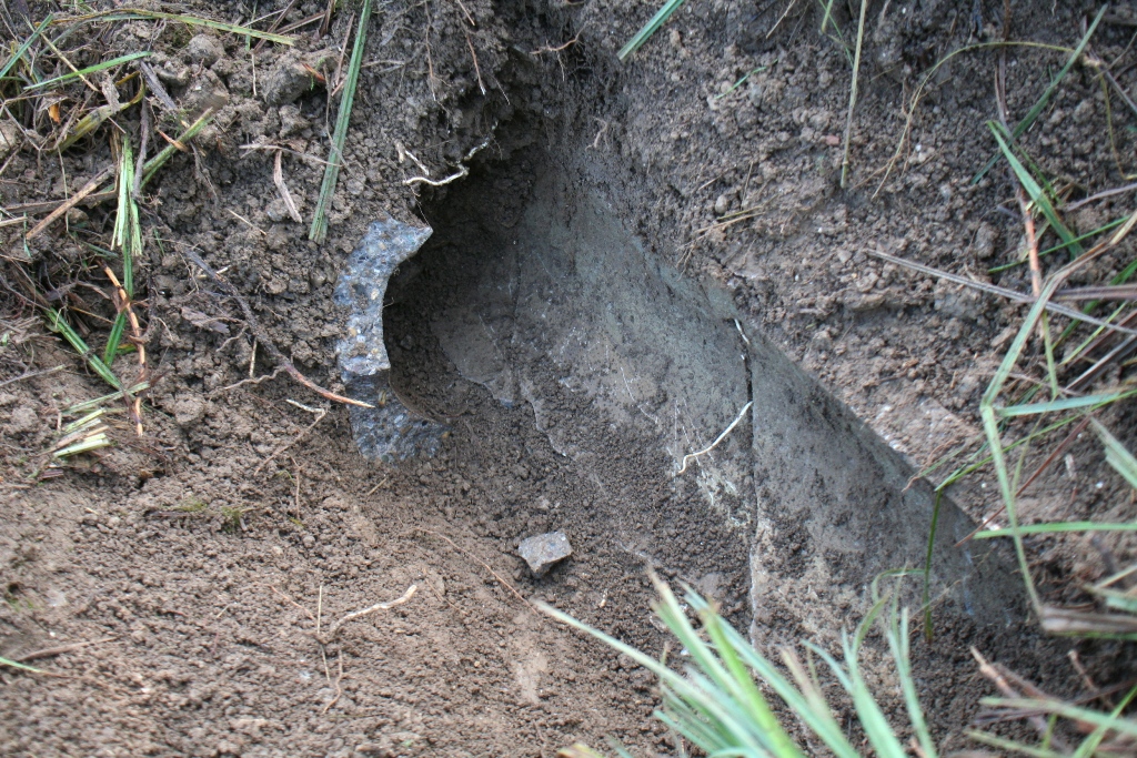 Diese Entwässerung wurde verfüllt, um das Oberflächenwasser länger im Feuchtgebiet zu halten.