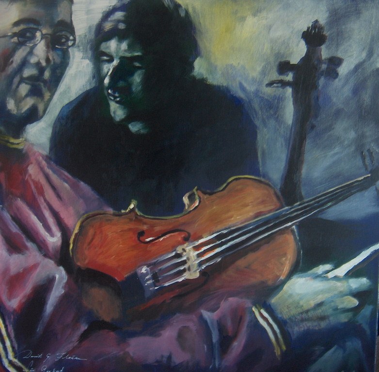 David und Florian, Acryl auf Leinwand, 2004, 1 x 1 m