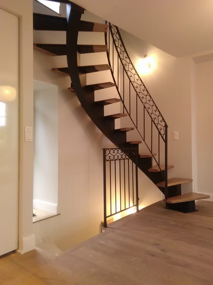 escalier haut de gamme bois metal argentat sur dordogne 19120