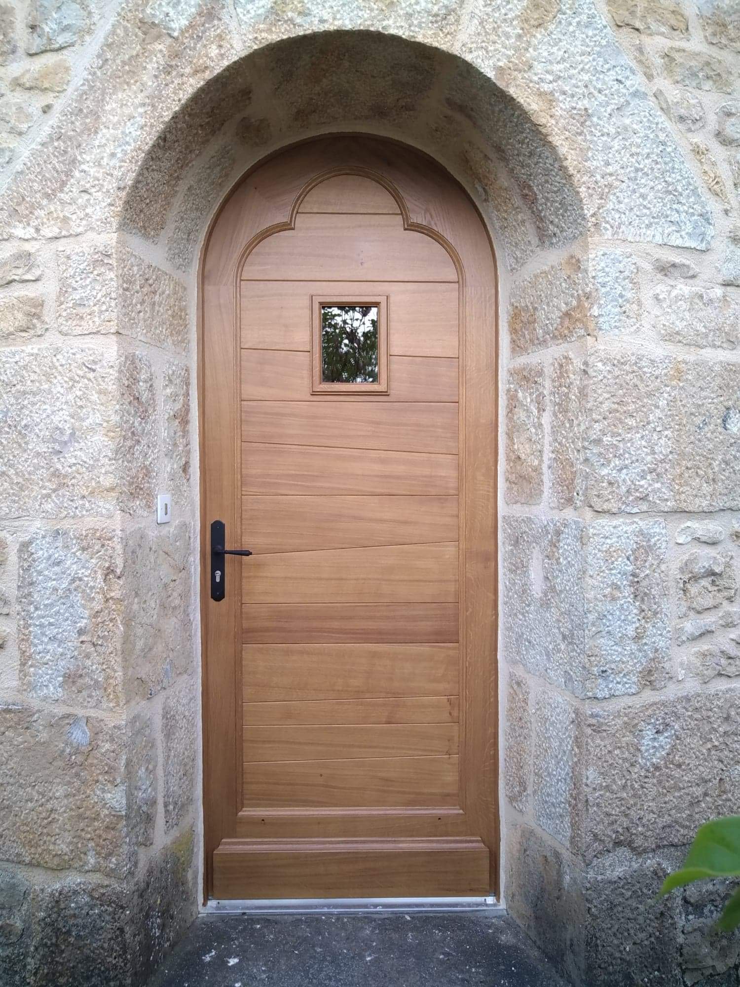 porte d'entrée bois plein cintre TURENNE