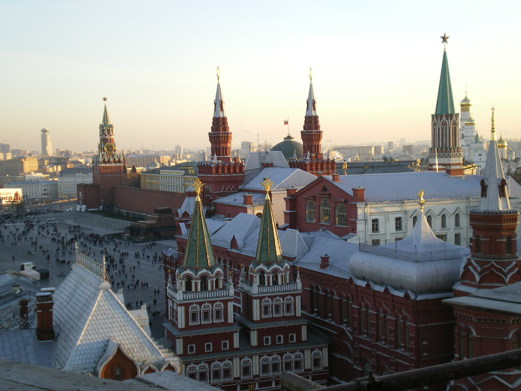 vom Bau des hotel Moskau Blick auf den Roten Plaz