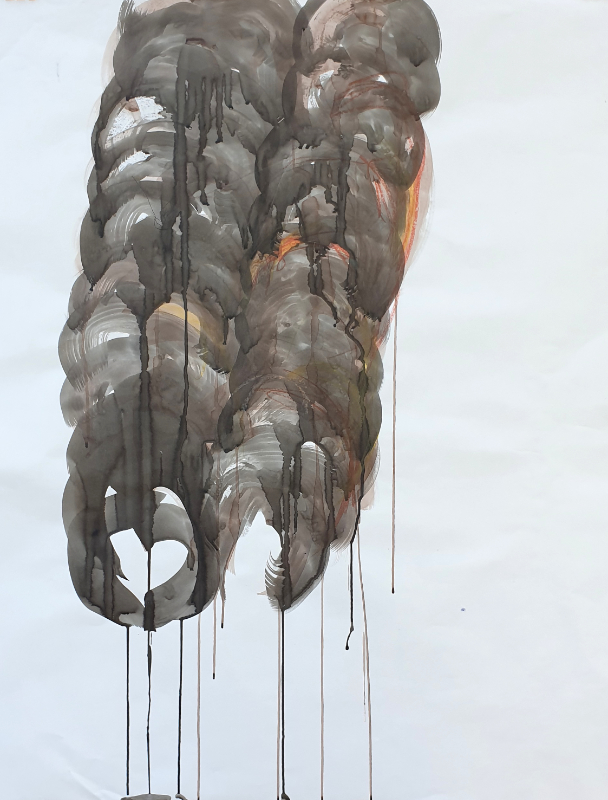 Black Wasps' Nest, 2024, Ink/Oil Crayon/Paper, 107cm x 82cm