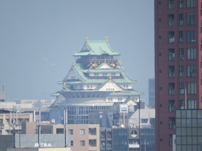 ここからも大阪城が見えました