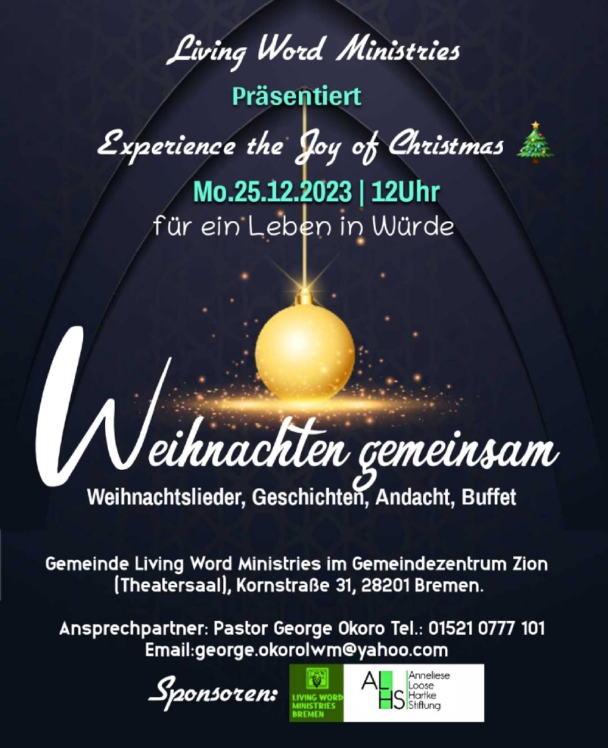 Christmas Service [ Monday 25th December 2023 | 12Uhr]