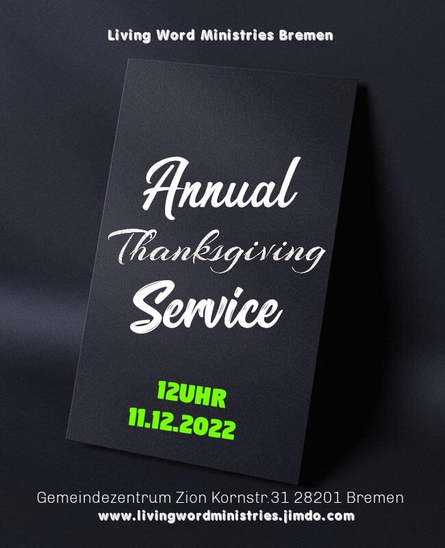 Annual Thanksgiving Family Service !